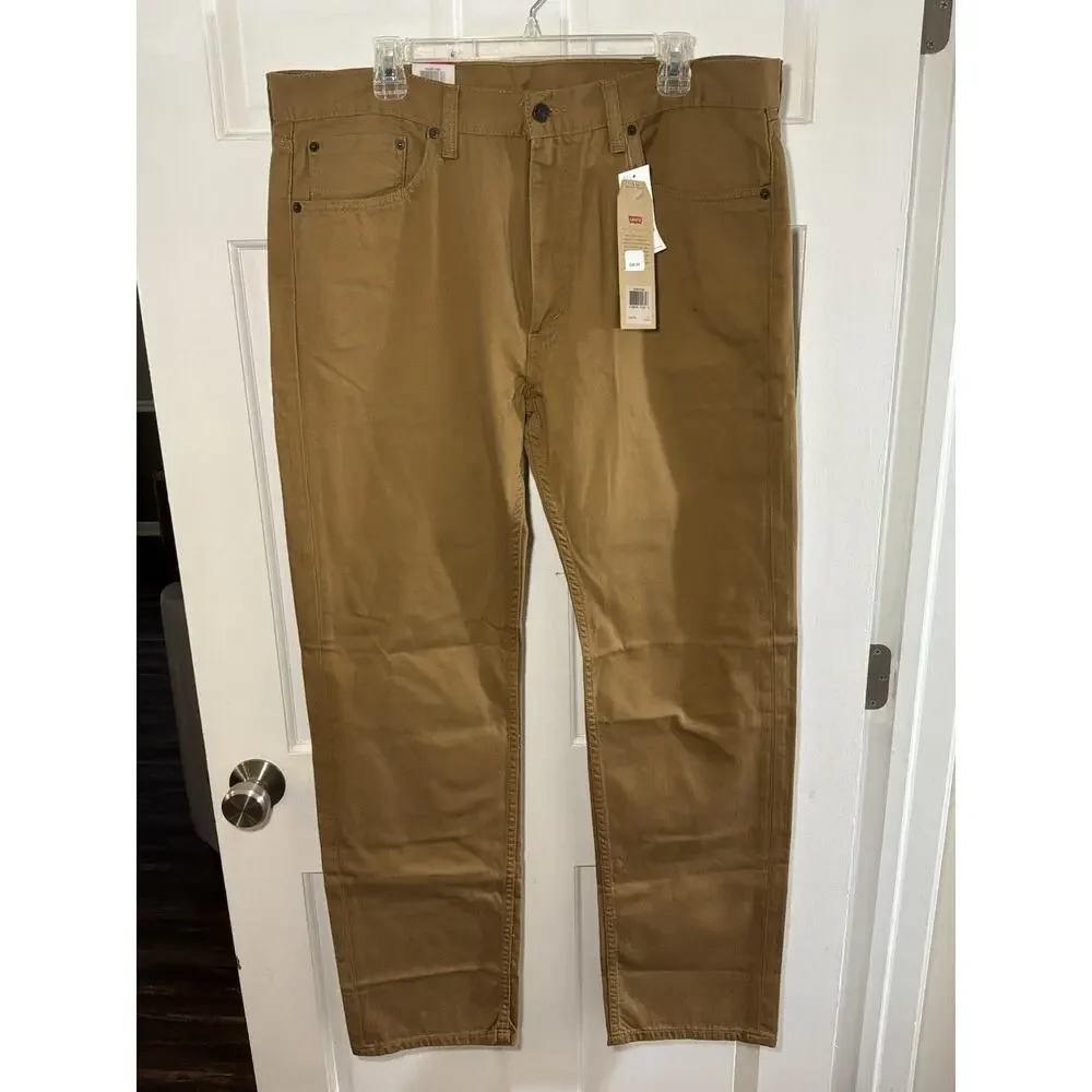 NWT Levi’s 505 REGULAR FIT BROWN CARAMEL STRAIGHT LEG JEANS SIZE 38X34